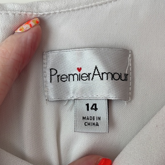 Premier Amour White, Pink & Red Floral Sleeveless Dress Size 14 - Picture 6 of 11